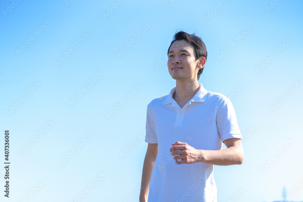 Fototapeta premium アジア人 ランニング ポートレート