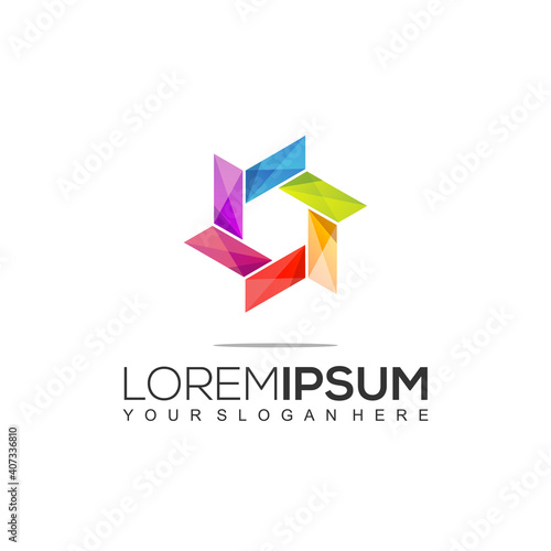 Rectangular Colorful Logo Design Template