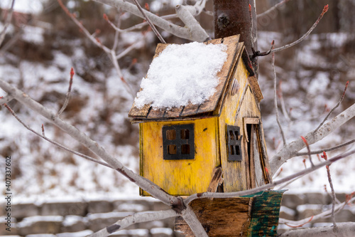 An old birdhouse is the last remaining home in the area of Raymore Park in Toronto, Ontario; the rest of the homes were destroyed by Hurricane Hazel in 1954. photo