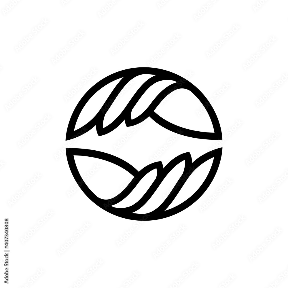 leaf logo line in black color, environment template leaf logo line in black color, environment template