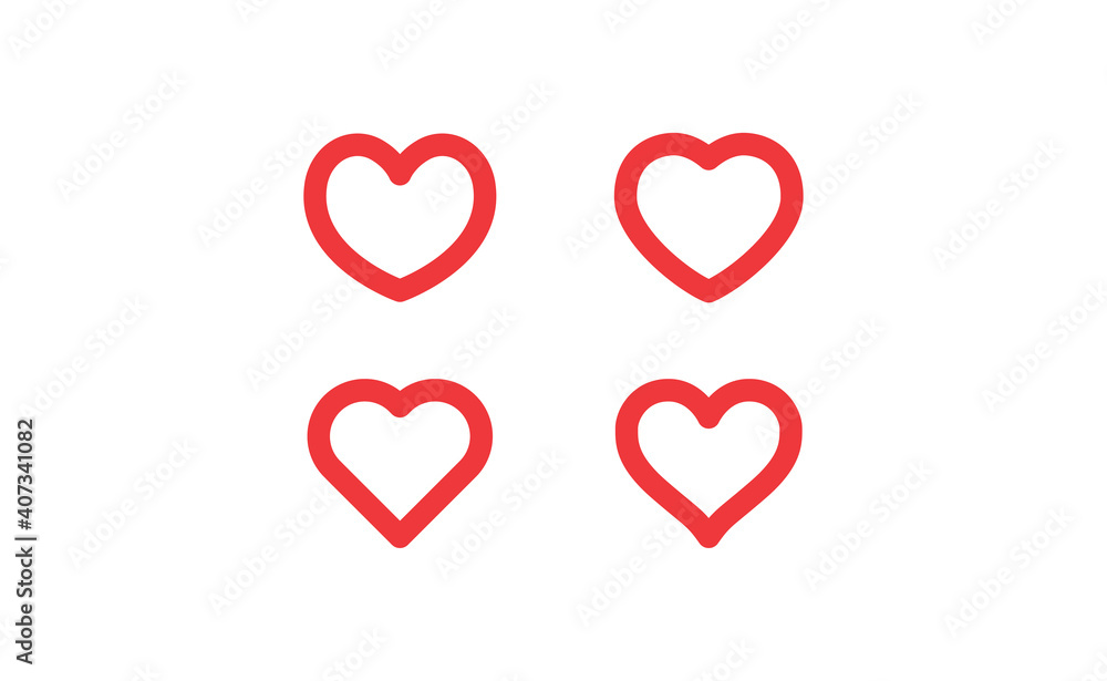 Heart linear icon. Valentine's day symbol. Hearts vector collection.