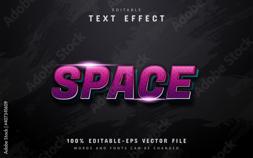 Space text, 3d purple gradient style text effect