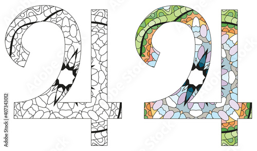 Vector handdrawn illustation of Jupiter sign for decoration