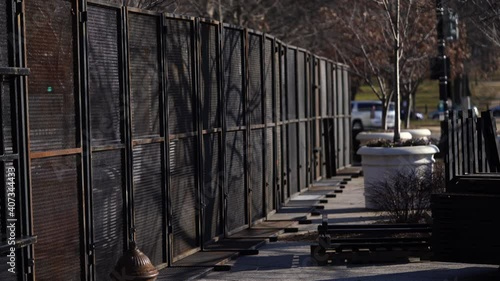 Riot fencing next to the Capitol Building  in Washington, DC, USA