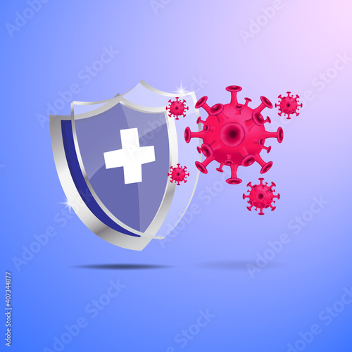 Illustration vector graphic of antibacterial or anti-virus shield