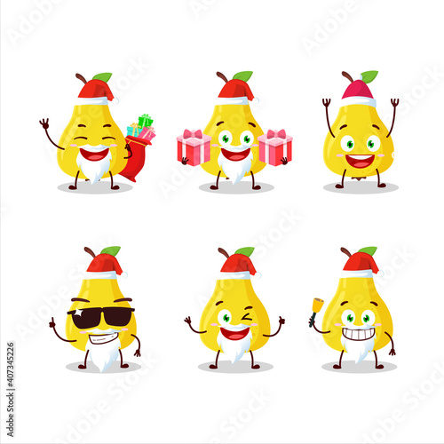 Santa Claus emoticons with yellow pear cartoon character