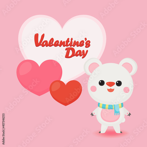 Illustration of Valentine's Day greeting card. Character design.