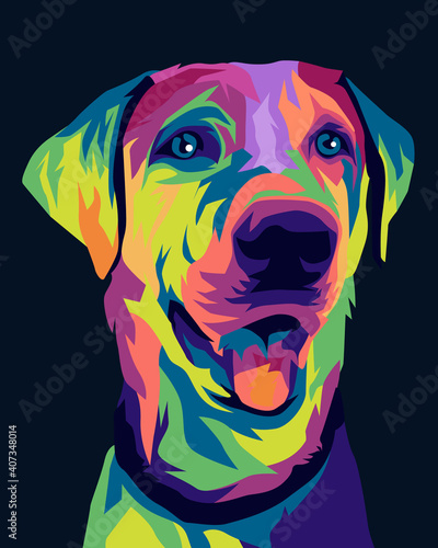 labrador retriever colorful illustration
