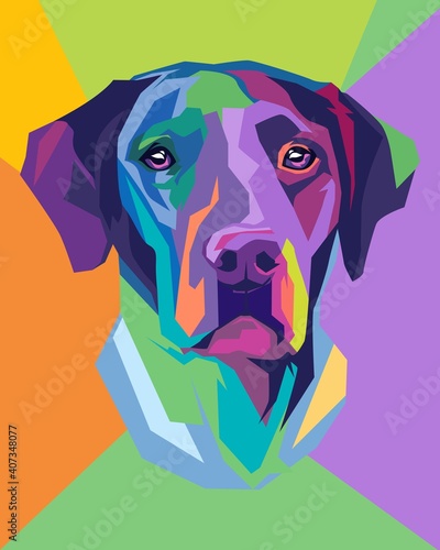 Labrador illustartion colorful background