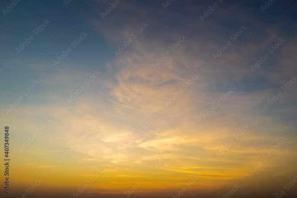 The sky at sunset, twilight colors beautifully. Natural background