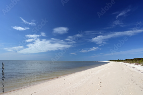 Beach at Middle Cape Sable in Everglades National Park  Florida in morning light in winter.