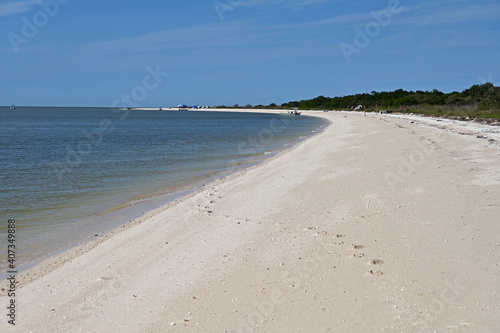 Beach at Middle Cape Sable in Everglades National Park  Florida in morning light in winter.