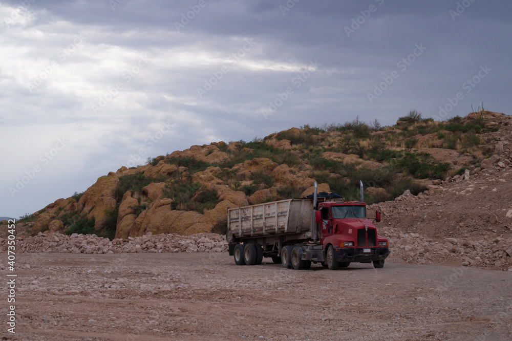 dump truck in a construction site dump truck in a construction site