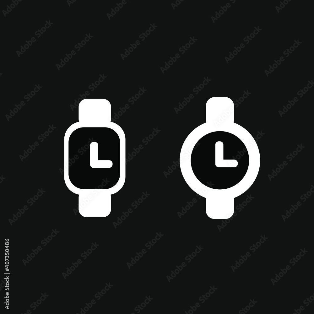 Smart watch Watch icon on smart watch screen. illustration Smart watch Watch icon on smart watch screen. illustration