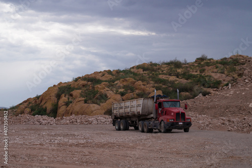 dump truck in a construction site