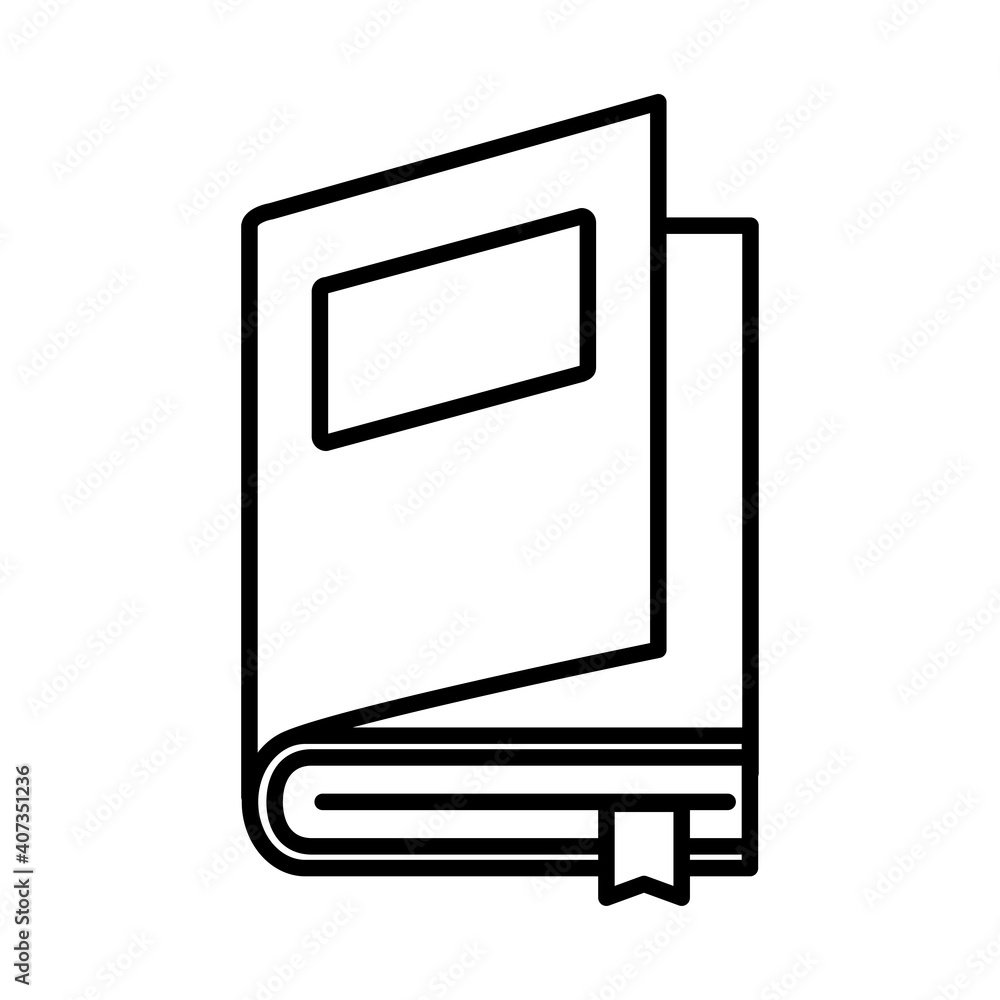 open book with label and ribbon line style icon vector design open book with label and ribbon line style icon vector design