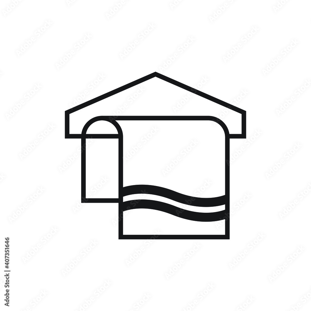 Bath towel on hanger icon design isolated on white background. vector illustration Bath towel on hanger icon design isolated on white background. vector illustration