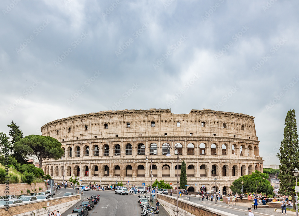 The Colosseum or Coliseum, also known as the Flavian Amphitheatre, is an oval amphitheatre in the centre of the city of Rome, Italy.