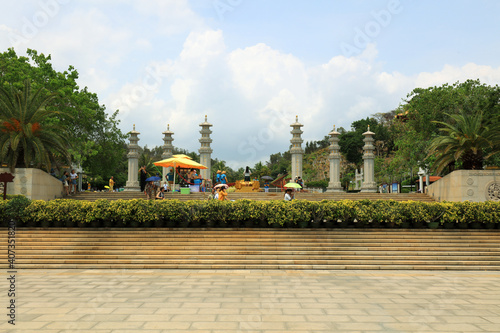 Architectural scenery of Guanyin square on the sea, Sanya City, Hainan Province, China