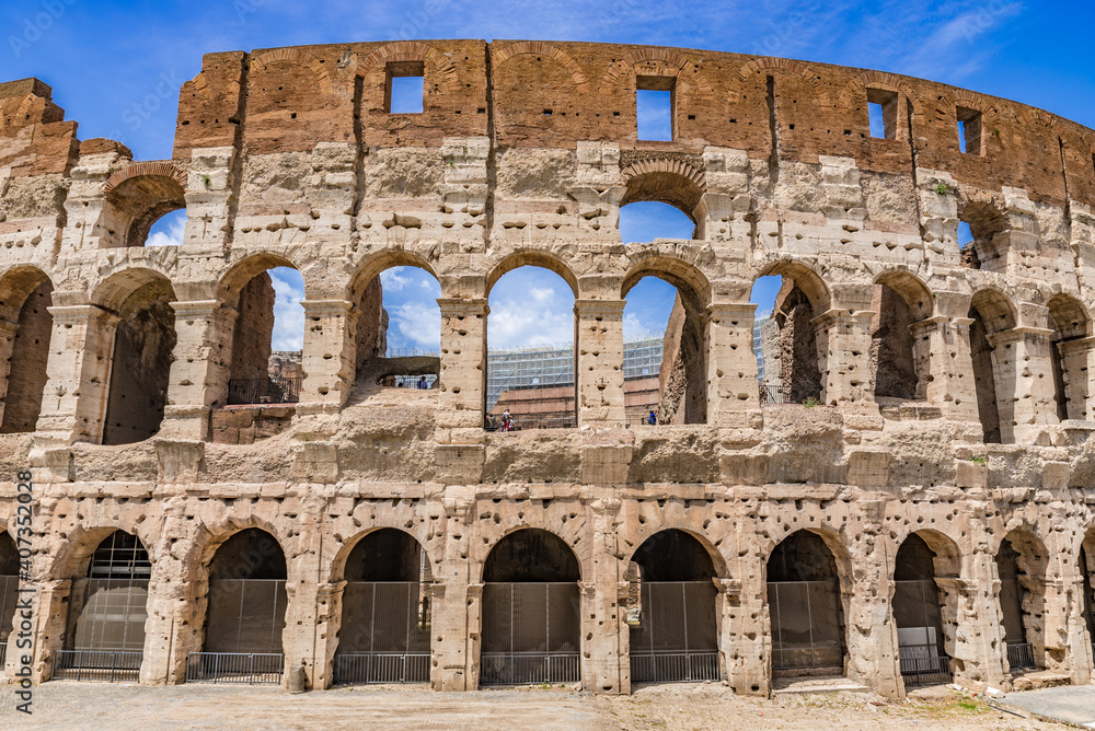 Coliseum or Flavian Amphitheatre (Amphitheatrum Flavium or Colosseo), Rome, Italy