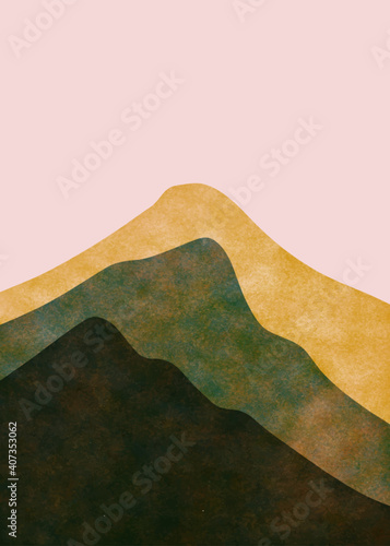 Abstract berglandschap, minimalistisch design. Abstracte waterkleur. vector achtergrond illustratie.