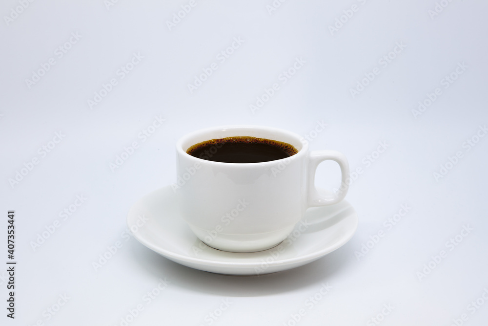 White cup of black coffee isolated on white background with clipping path
White cup of black coffee isolated on white background with clipping path