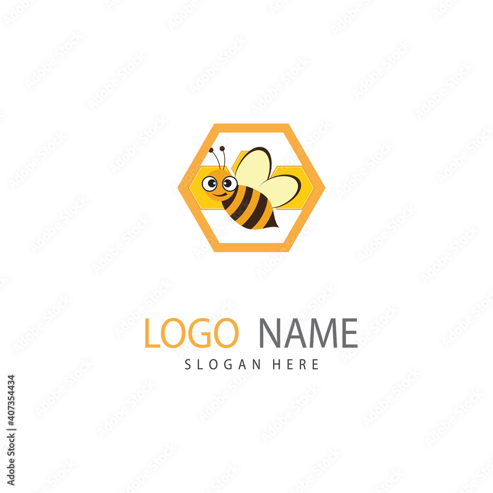 Bee Logo Template vector icon illustration design Bee Logo Template vector icon illustration design