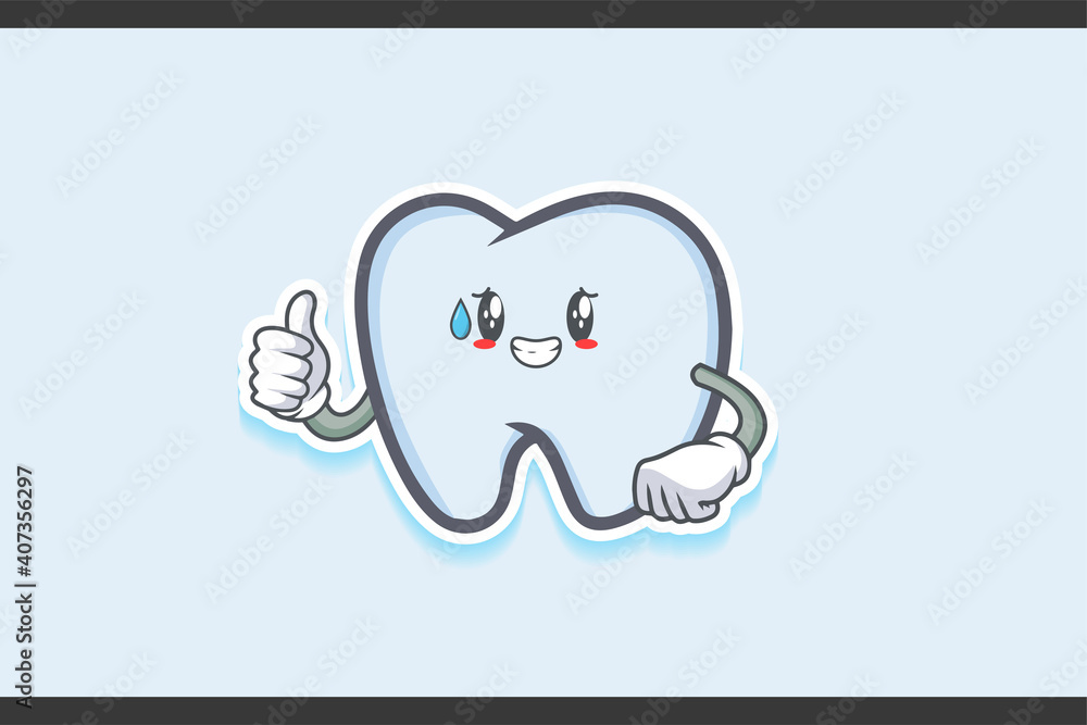 NERVOUS, PHEW, DISAPPOINTED, RELIEVED Face Emotion. Thumb up Hand Gesture. Tooth Cartoon Drawing Mascot Illustration. NERVOUS, PHEW, DISAPPOINTED, RELIEVED Face Emotion. Thumb up Hand Gesture. Tooth Cartoon Drawing Mascot Illustration.