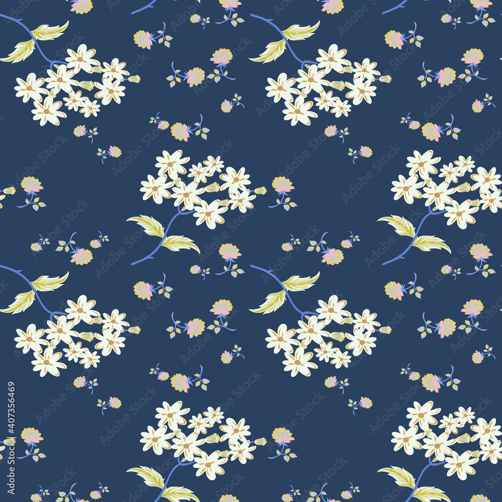 seamless flower with paisley pattern on background seamless flower with paisley pattern on background