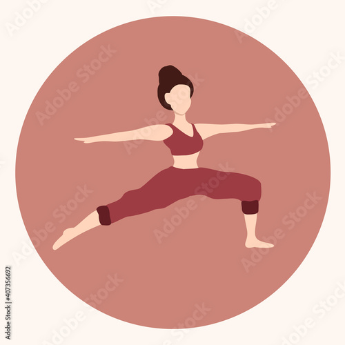 vector hand drawn illustration - girl girl doing yoga. woman keeps balance. illustration for websites, magazines and applications