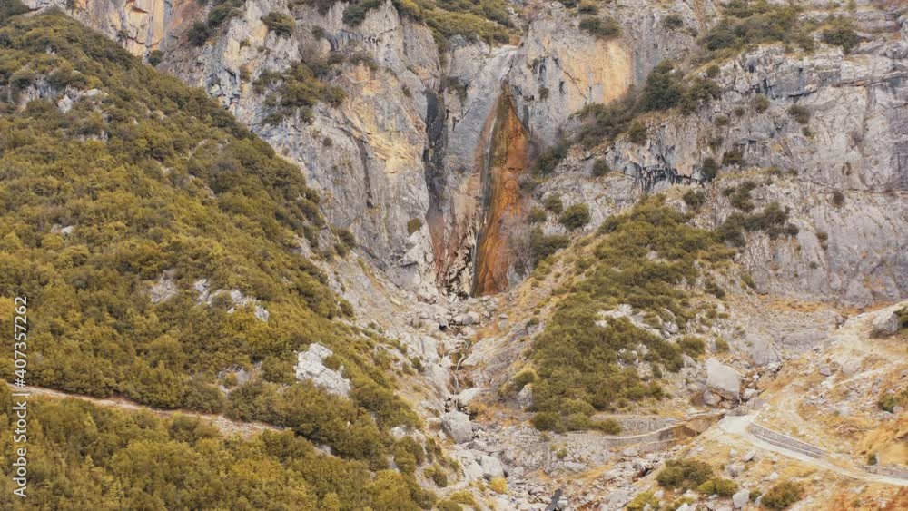 Aerial, Katarraktis Waterfalls, Tzoumerka, Greece Aerial, Katarraktis Waterfalls, Tzoumerka, Greece