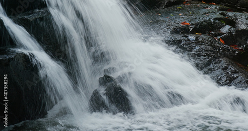 Photography Cascade waterfall river in tropical forest
