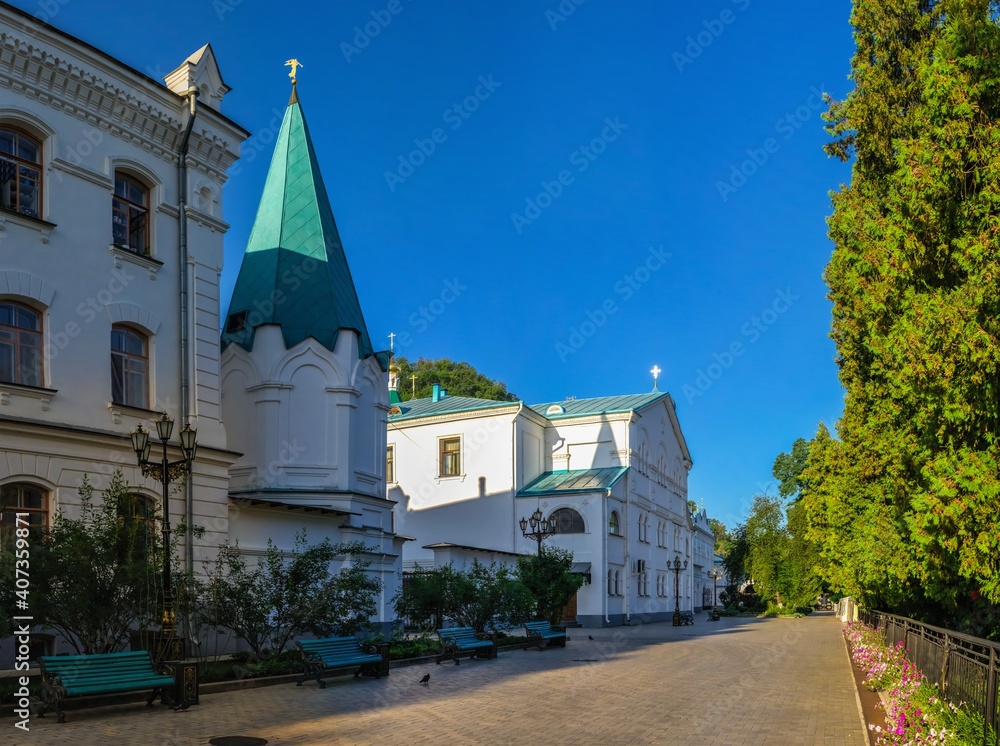 Fototapeta premium Tower of the monastery fence in the Svyatogorsk Lavra