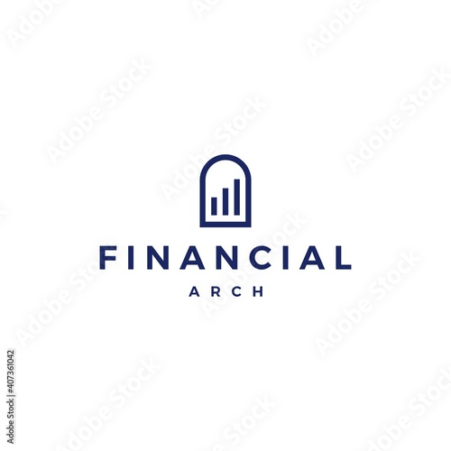 finance financial door arch niche logo vector icon illustration