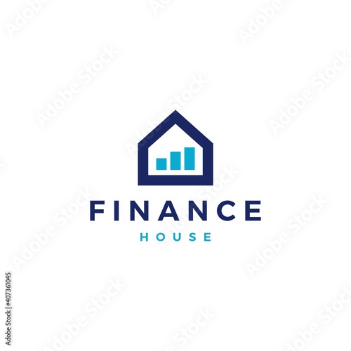 finance financial house home mortgage investment logo vector icon illustration