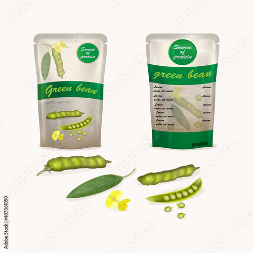 Green bean packaging design with attractive colors