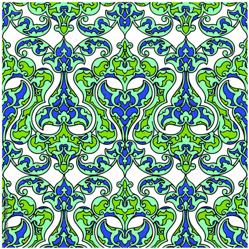 Traditional Turkish ornament seamless for your design. Floral Ornamental pattern. Iznik . Vector.