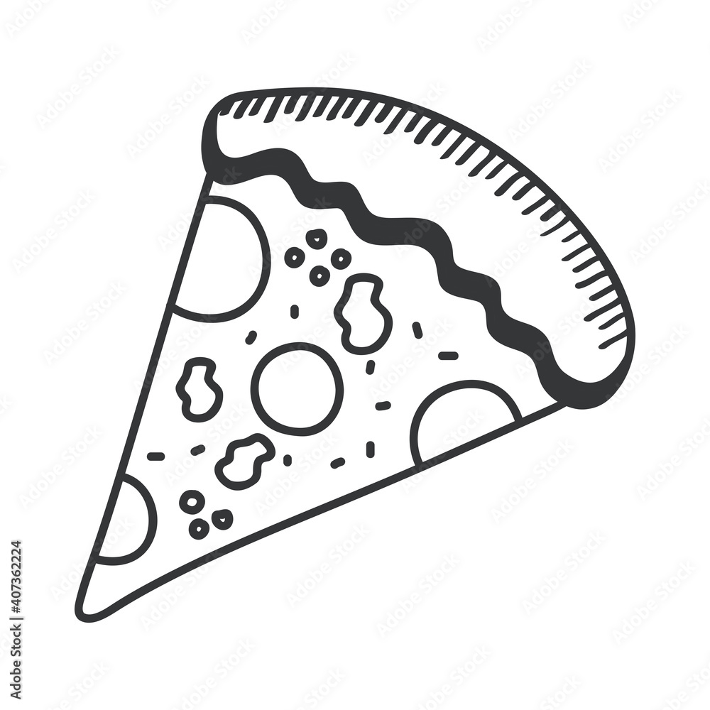 pizza hand draw and line style icon vector design pizza hand draw and line style icon vector design