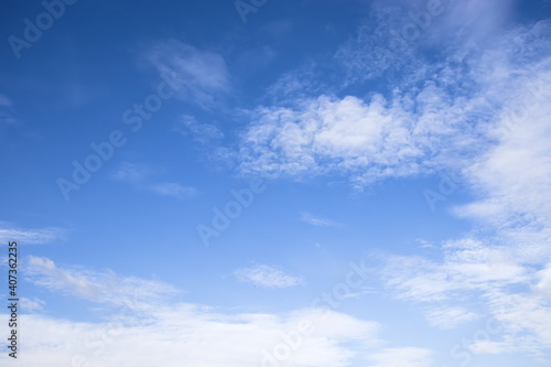 White cloud in blue sky. Clar blue day. © Prapan