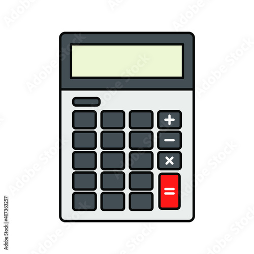 Calculator vector, Digital marketing line style icon editable stroke on white background