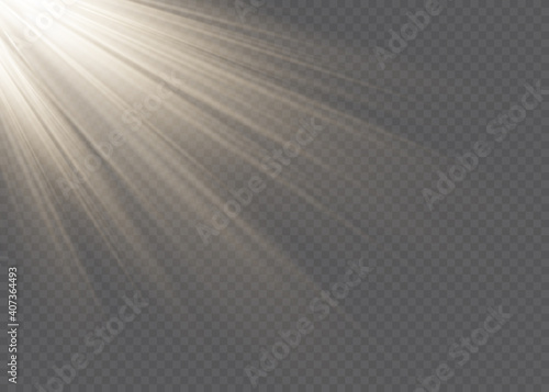 Vector spotlight. Light effect.Vector transparent sunlight special lens flare light effect.