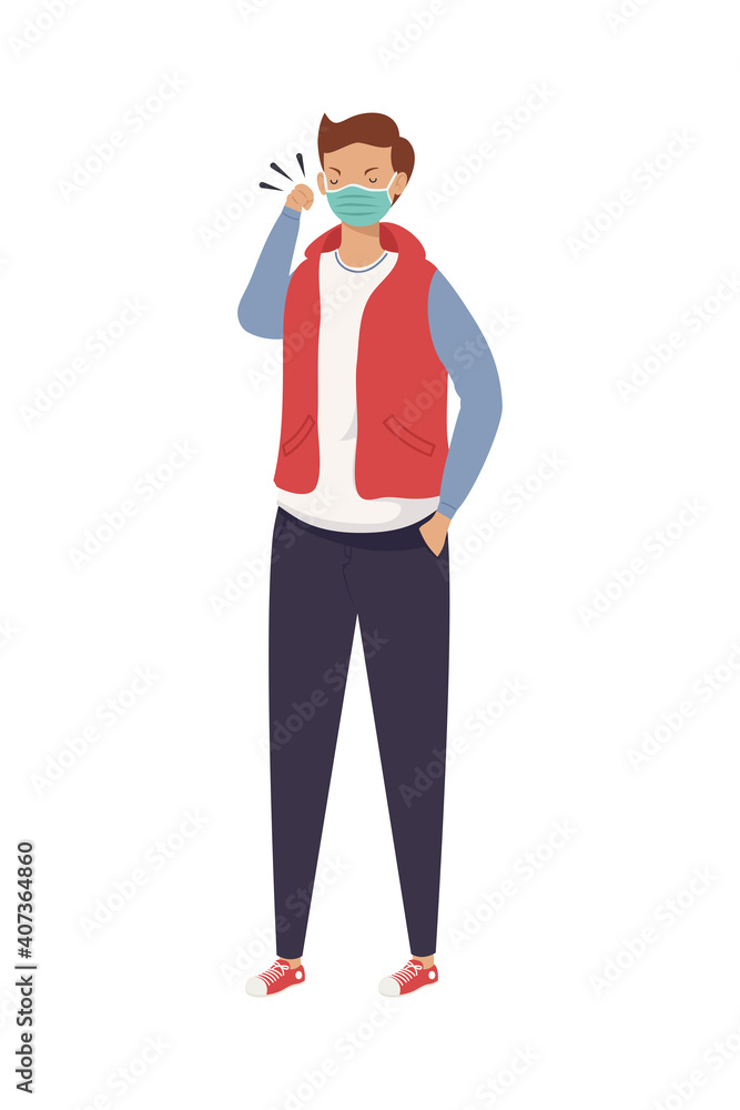 covid prevention, man using medical mask icon isolated covid prevention, man using medical mask icon isolated