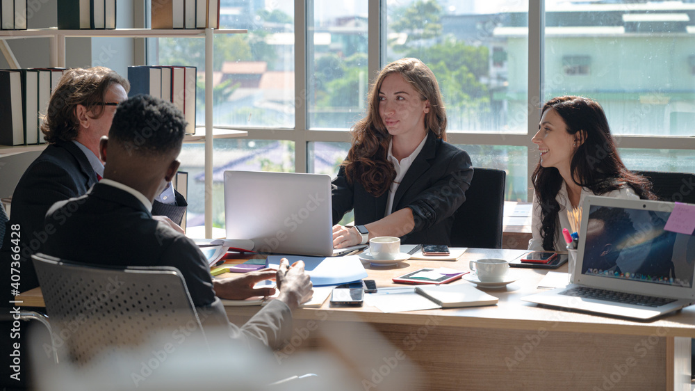 Group of diversity business people meeting and working together at the office. Group of diversity business people meeting and working together at the office.