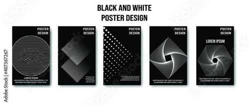 set of a black and white poster background