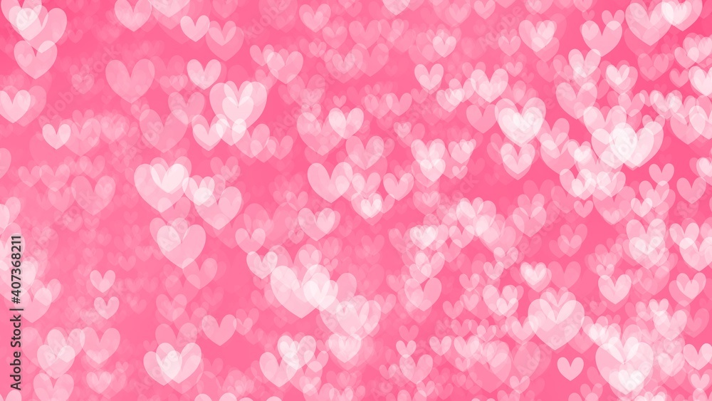 Abstract Backgrounds white hart bokeh on Pink background in valentine 's day