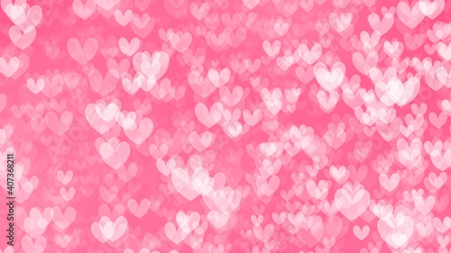 Abstract Backgrounds white hart bokeh on Pink background in valentine 's day