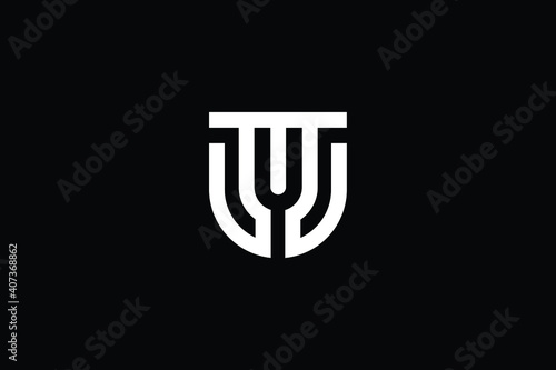 TU logo letter design on luxury background. UT logo monogram initials letter concept. TU icon logo design. UT elegant and Professional letter icon design on black background. T U UT TU