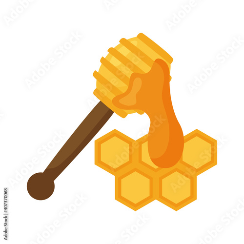 honey comb with stick vector design