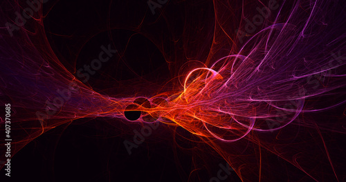 3D rendering abstract multicolor fractal light background