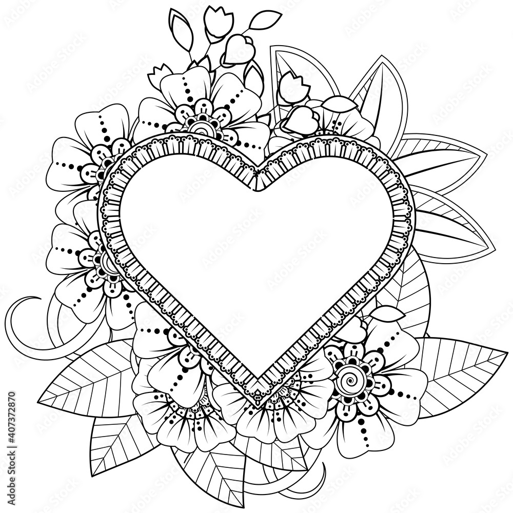 Outline square floral pattern in mehndi style for henna, mehndi, tattoo, decoration. decorative ornament in ethnic oriental style. doodle ornament. outline hand draw illustration. coloring book page. Outline square floral pattern in mehndi style for henna, mehndi, tattoo, decoration. decorative ornament in ethnic oriental style. doodle ornament. outline hand draw illustration. coloring book page.